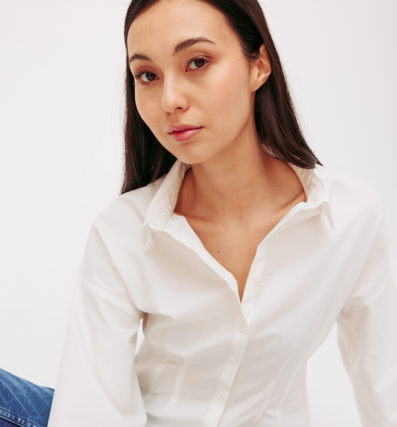 Camisa lisa ajustada