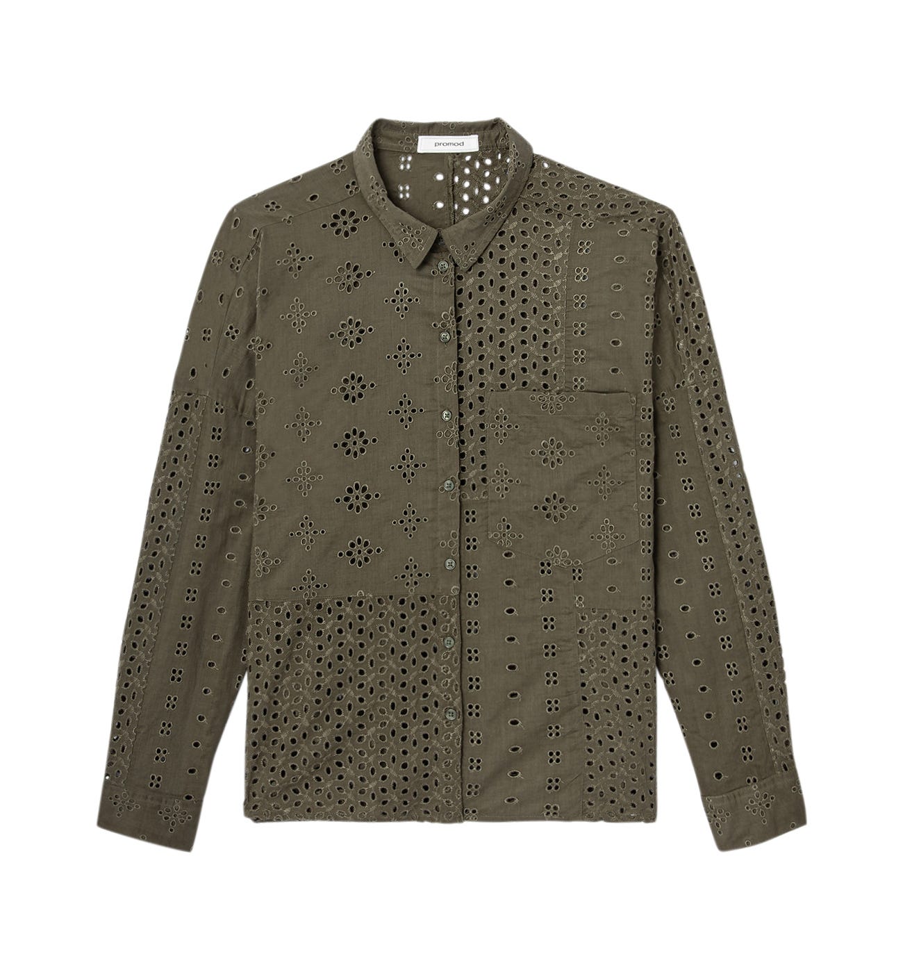 Camisa con bordado inglés
