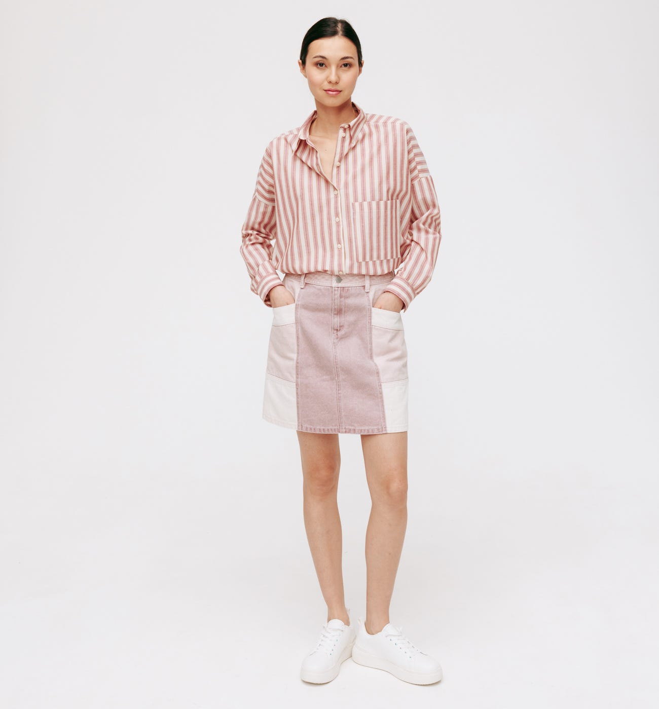 Cropped oversized shirt