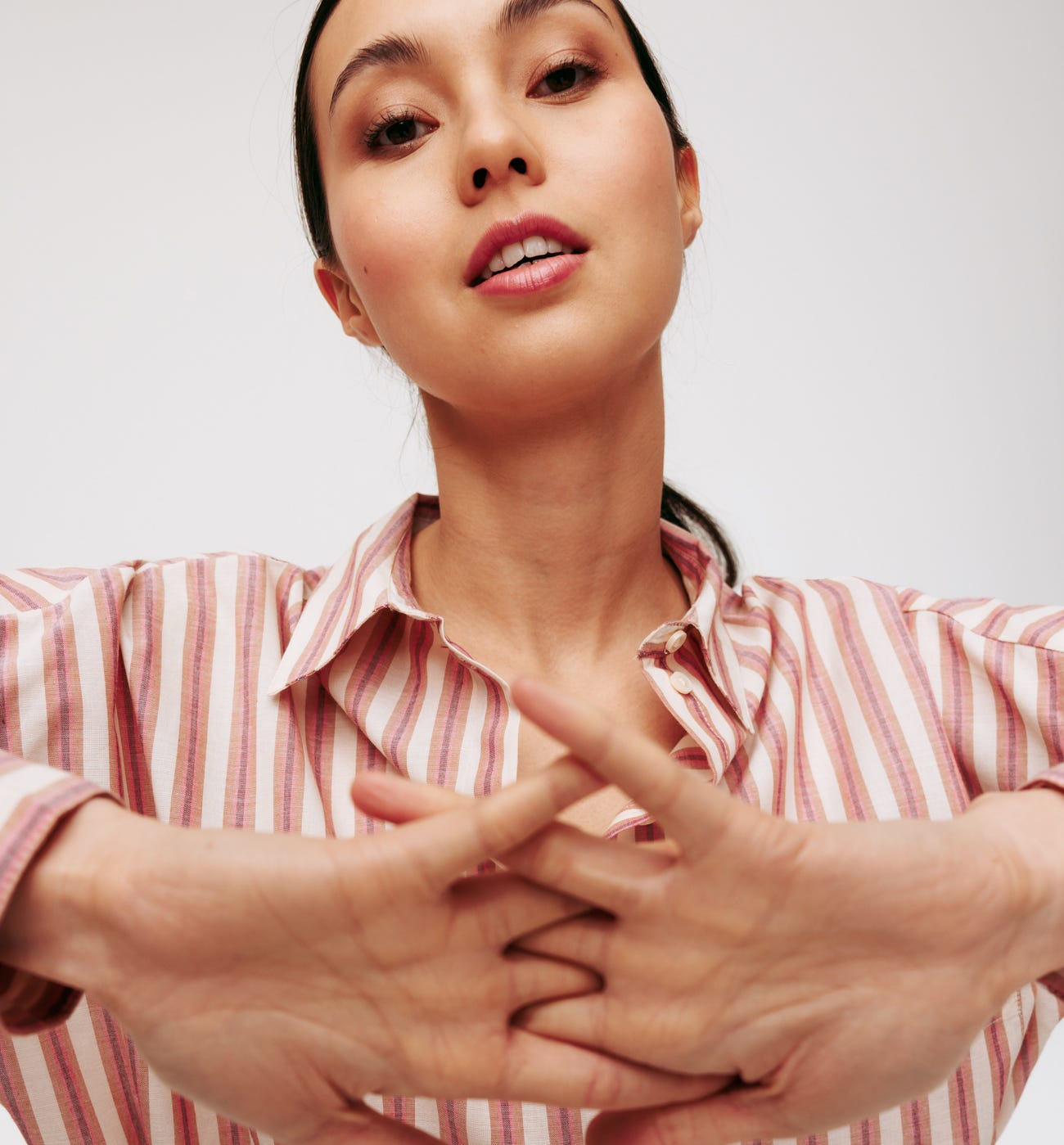 Cropped oversized shirt