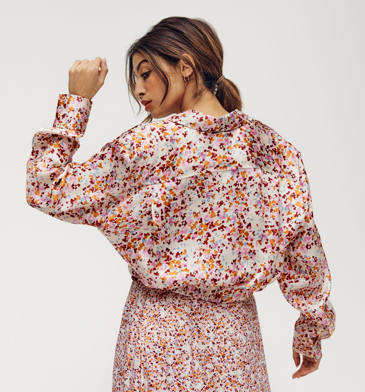 Camisa sedosa estampada