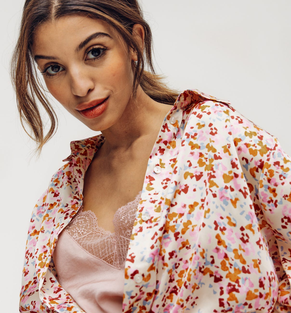 Camicia fantasia effetto seta