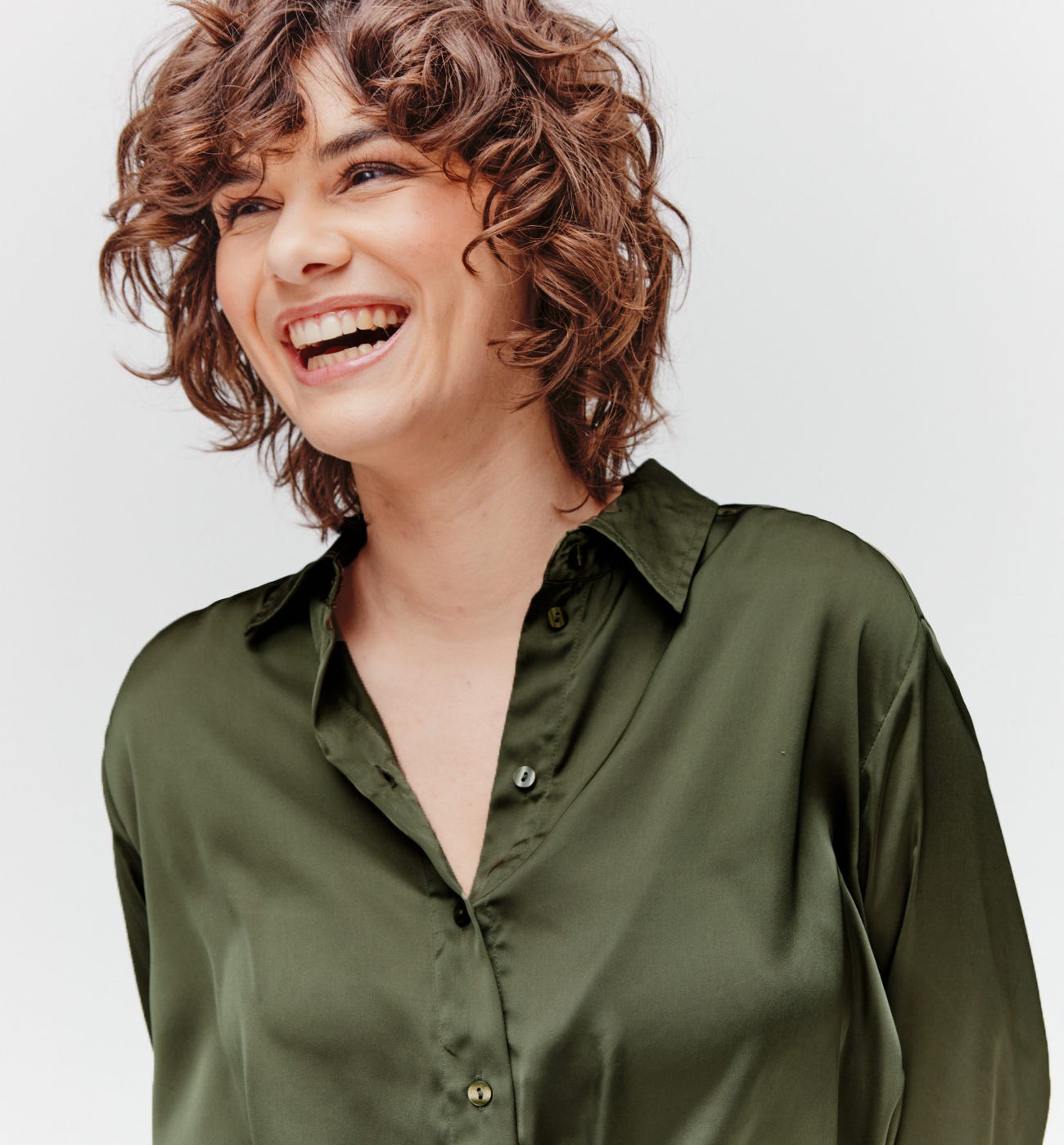 Seidige Bluse mit Alloverprint