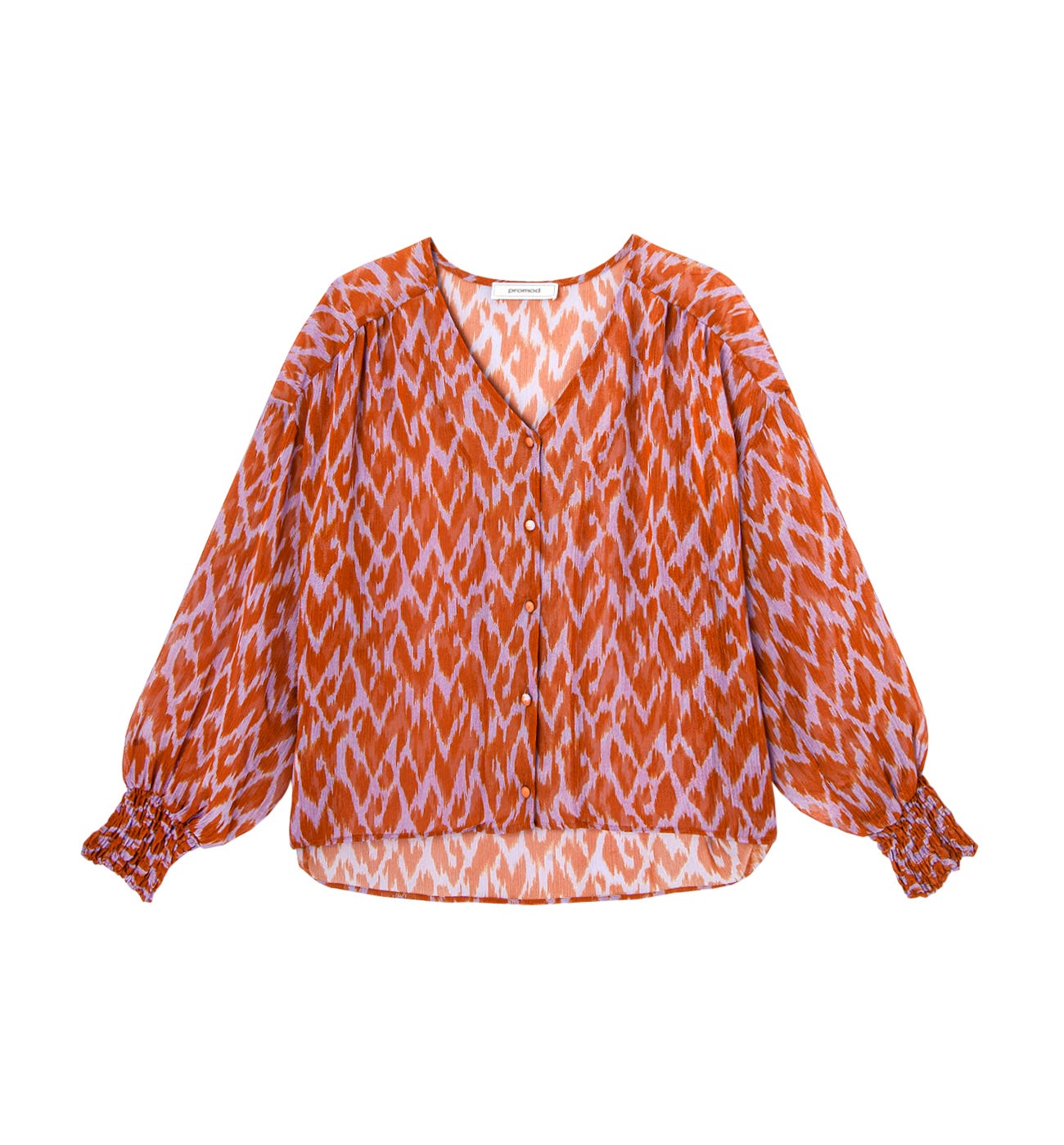 Patterned voile blouse