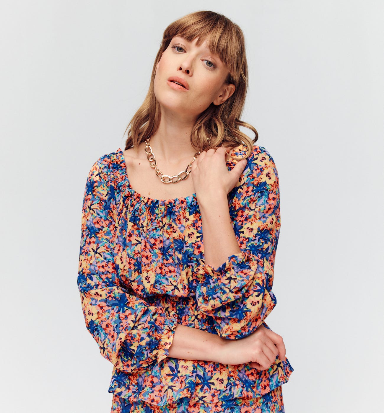 Blusa fantasia arricciata