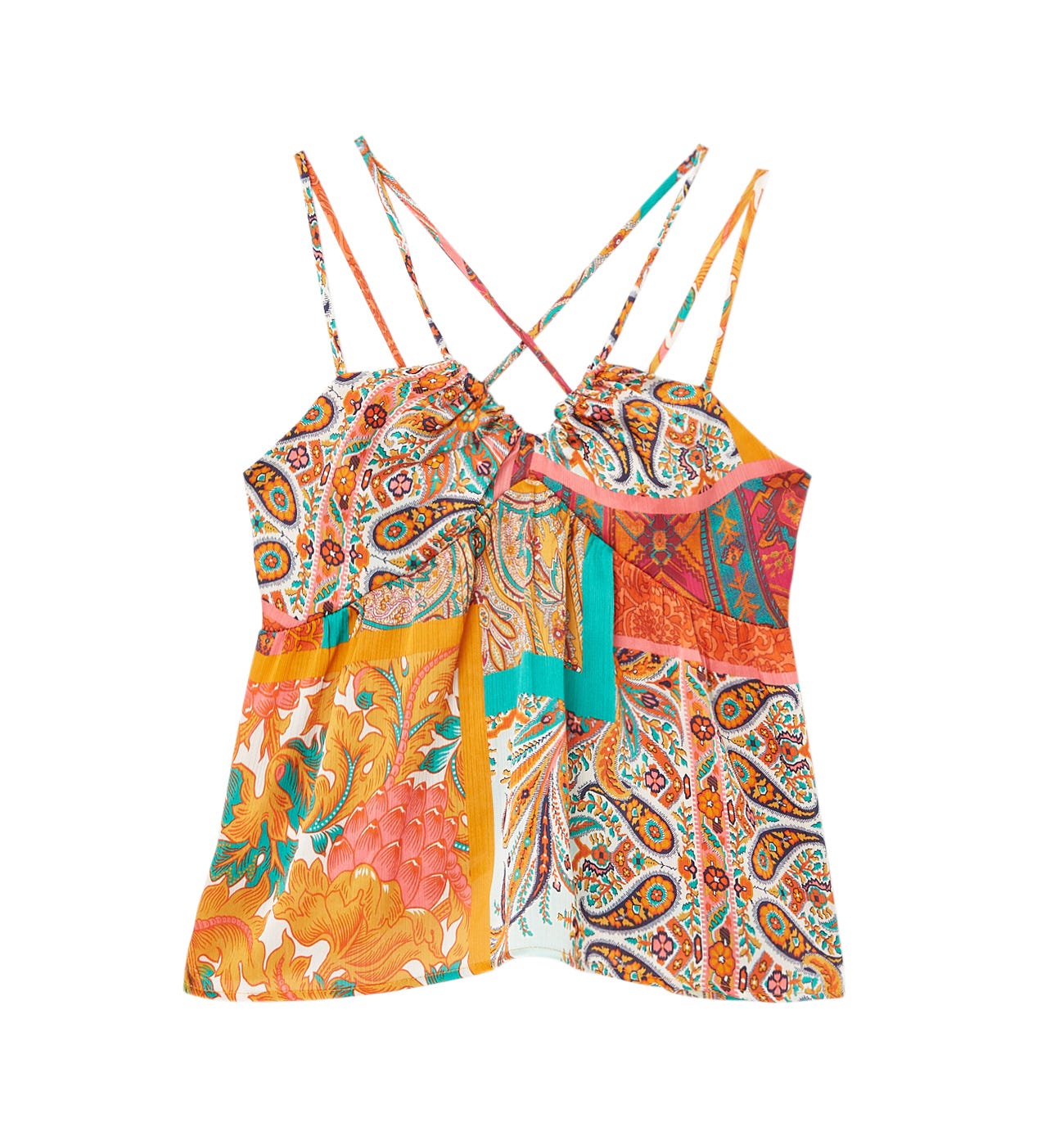 Bedrucktes seidiges Top