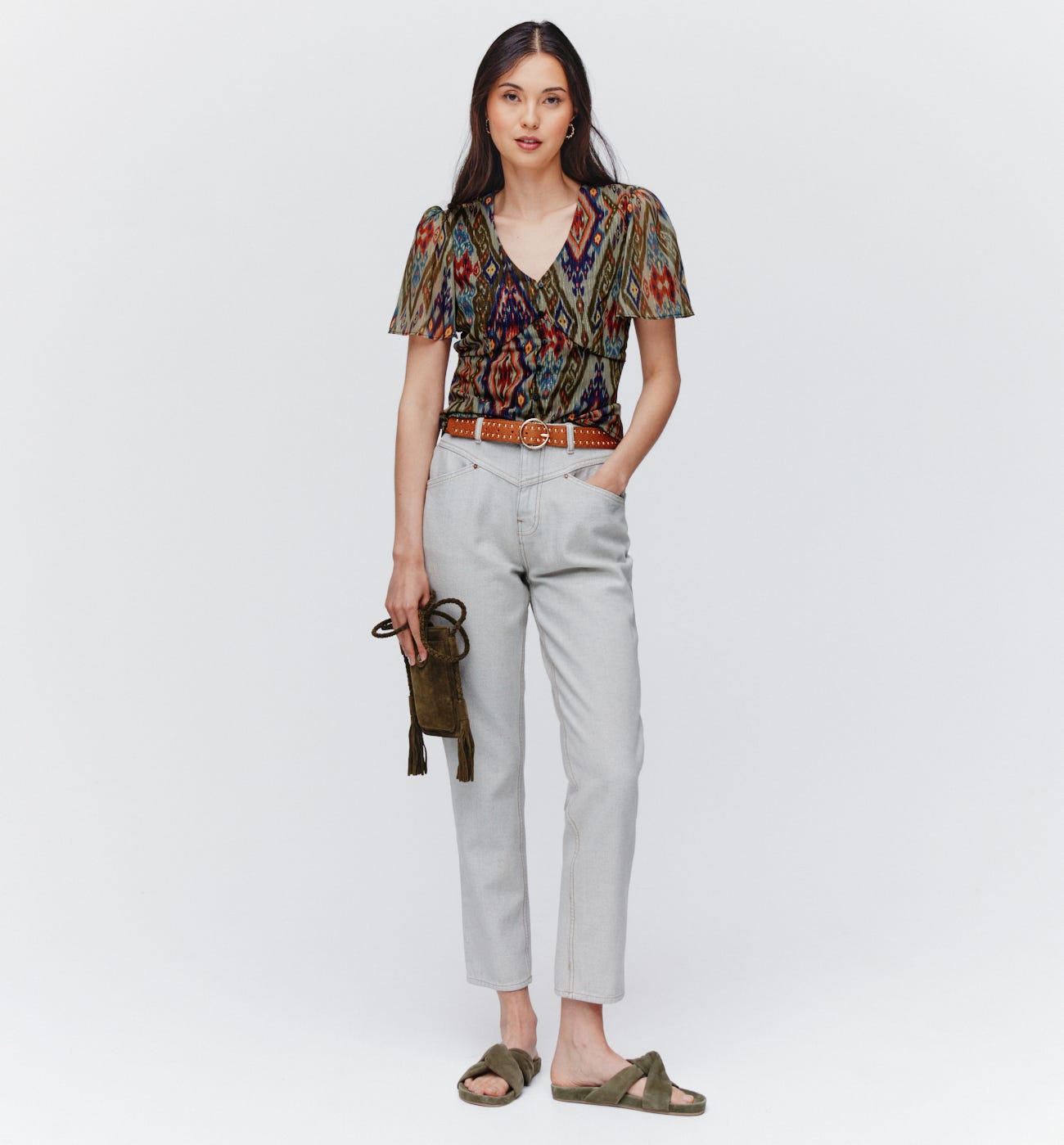 Camisa de gasa estampada
