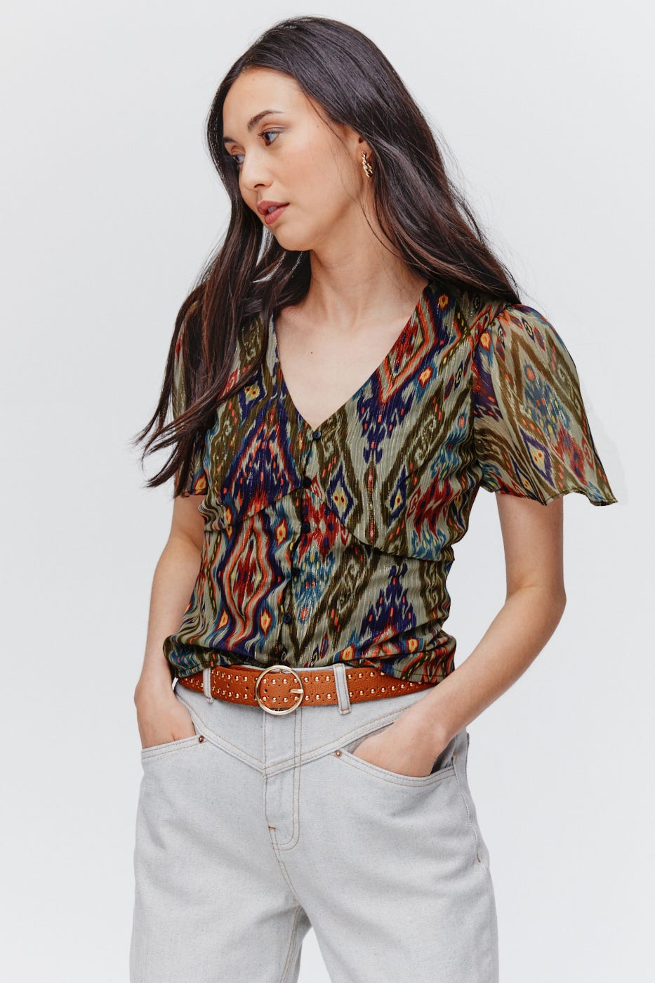 Voile patterned shirt