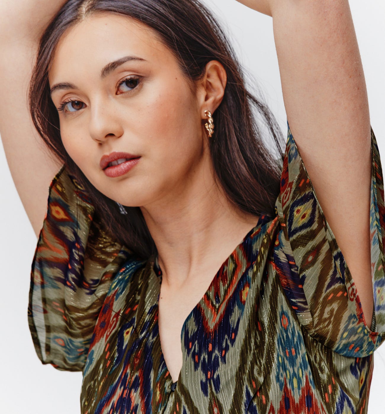 Camisa de gasa estampada