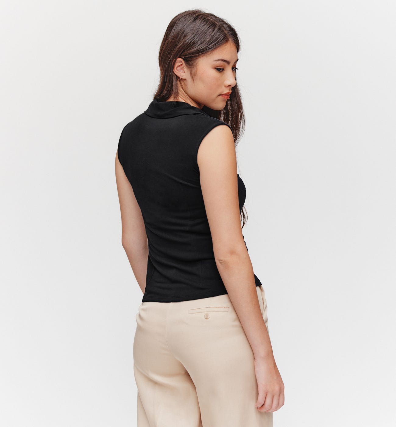 T-shirt sans manches col polo