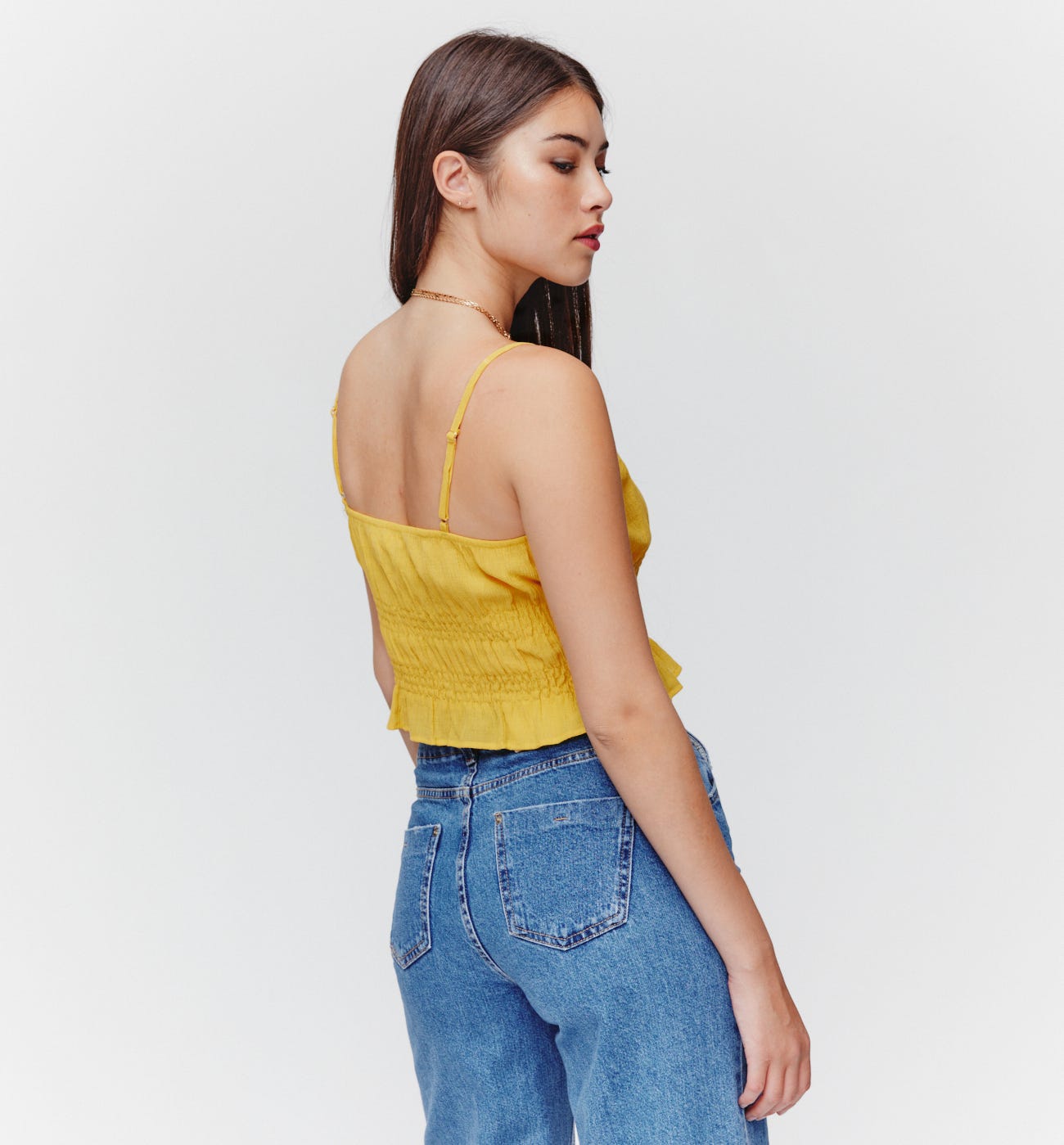 Strappy smocked top