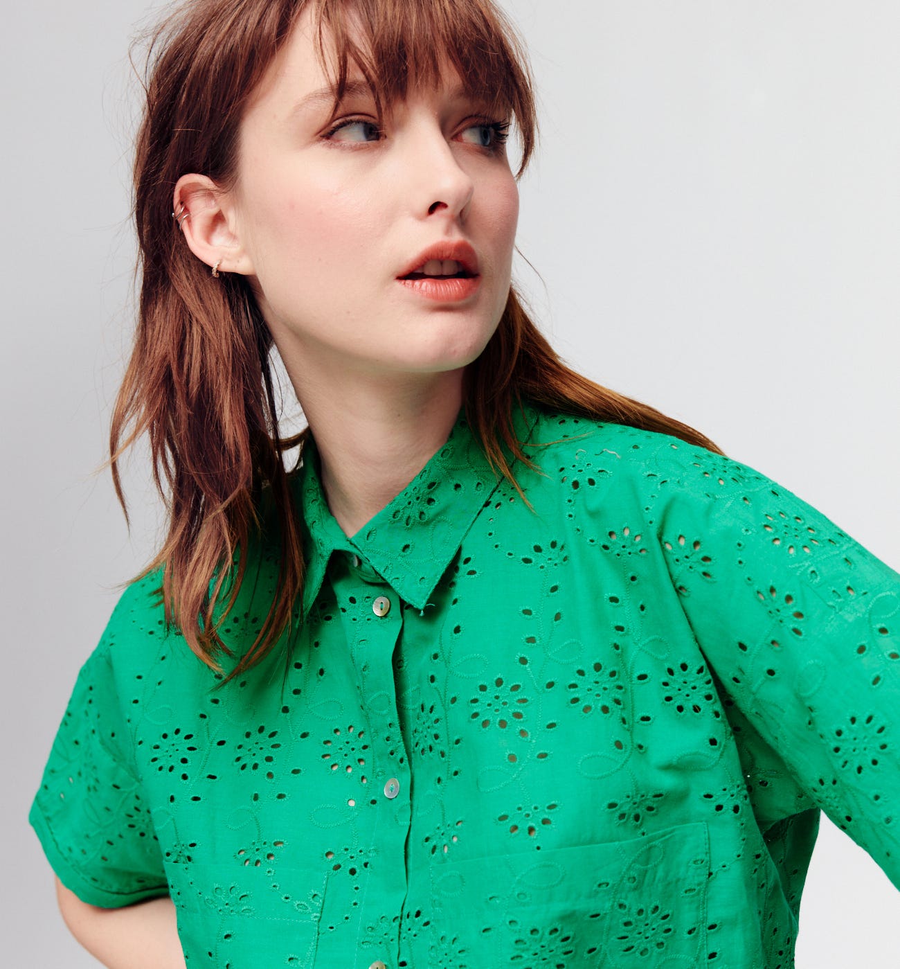 Bluse aus englischer Stickerei