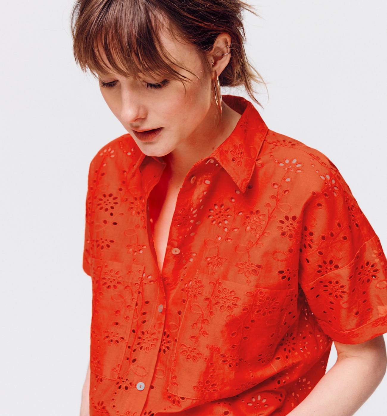 Chemise en broderie anglaise