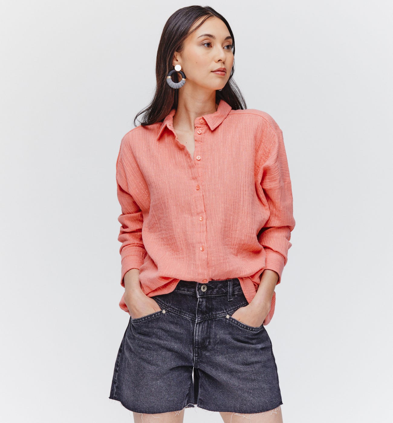 Cotton gauze shirt