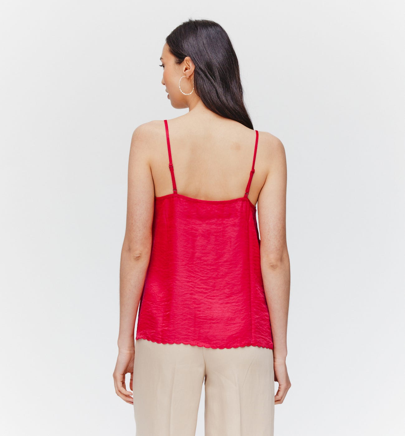 Silky embroidered top