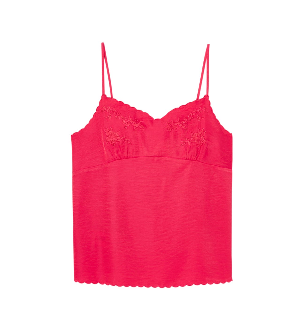Silky embroidered top