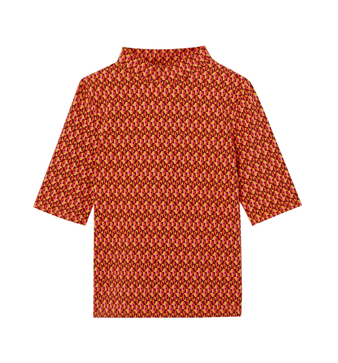 Top fantasia collo lupetto