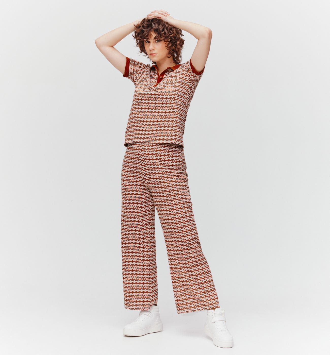 Polo in maglia jacquard