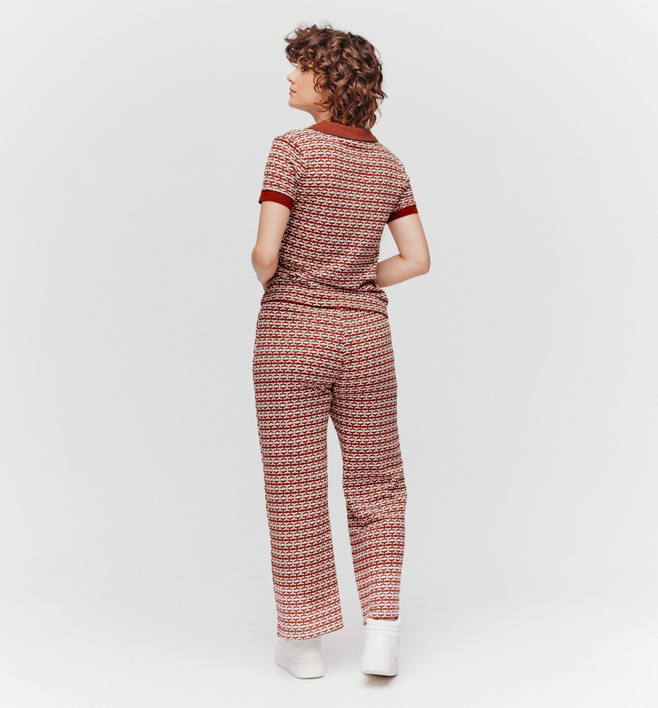 Polo in maglia jacquard