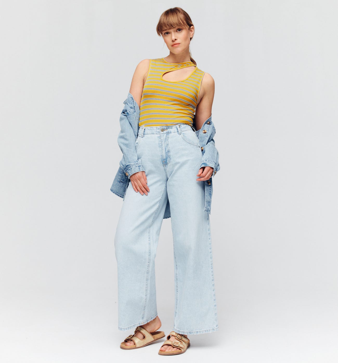 Rib jersey sleeveless top
