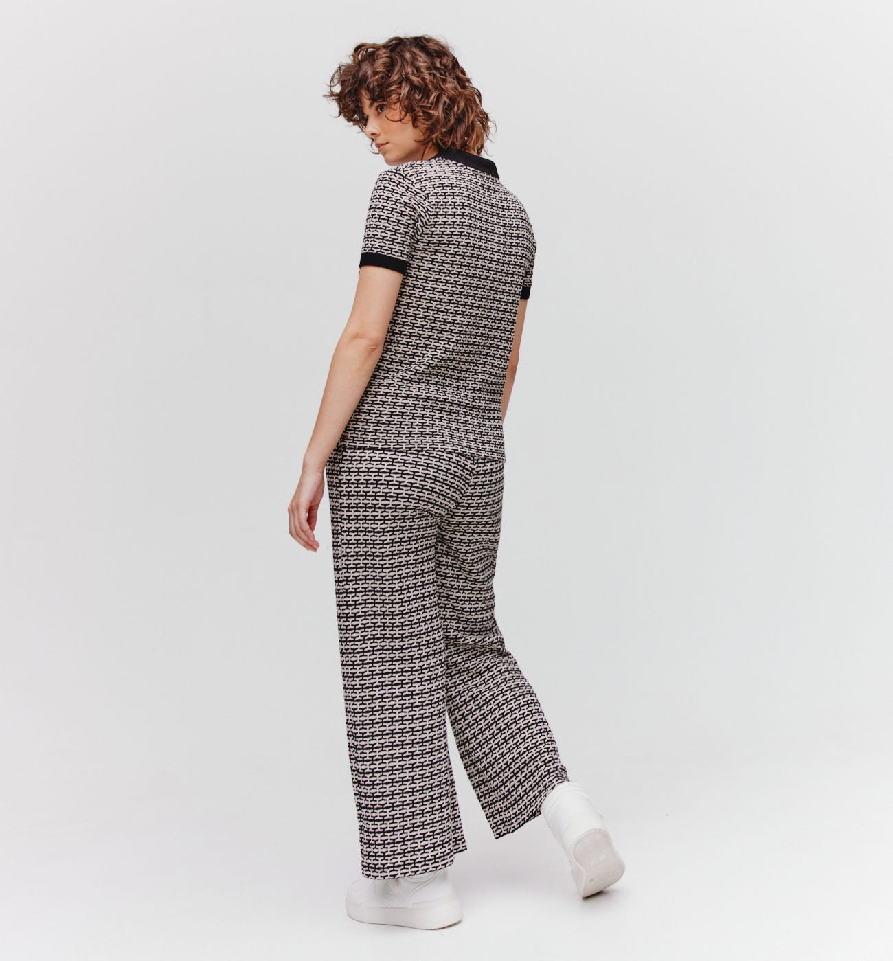 Polo in maglia jacquard
