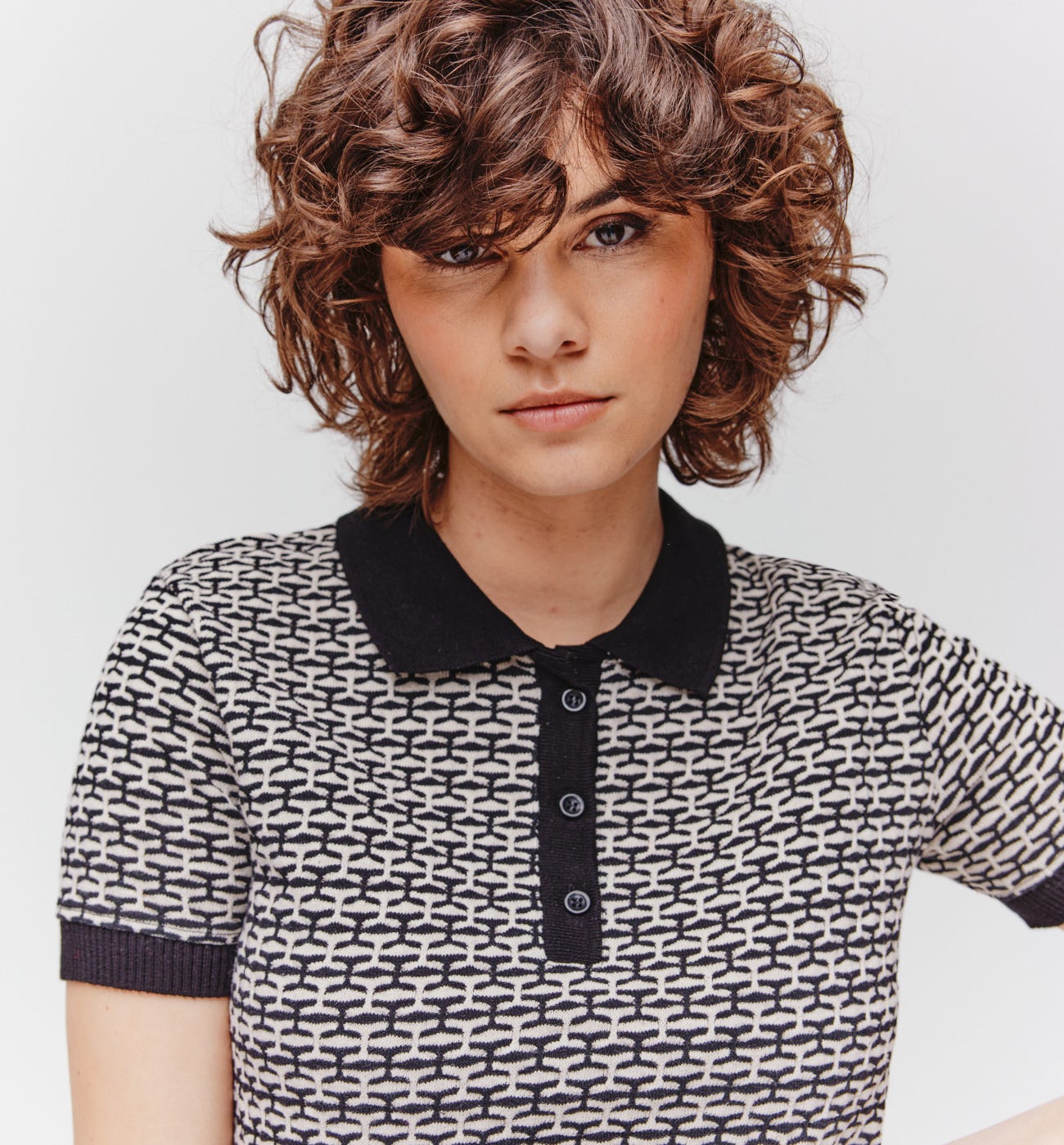 Polo in maglia jacquard