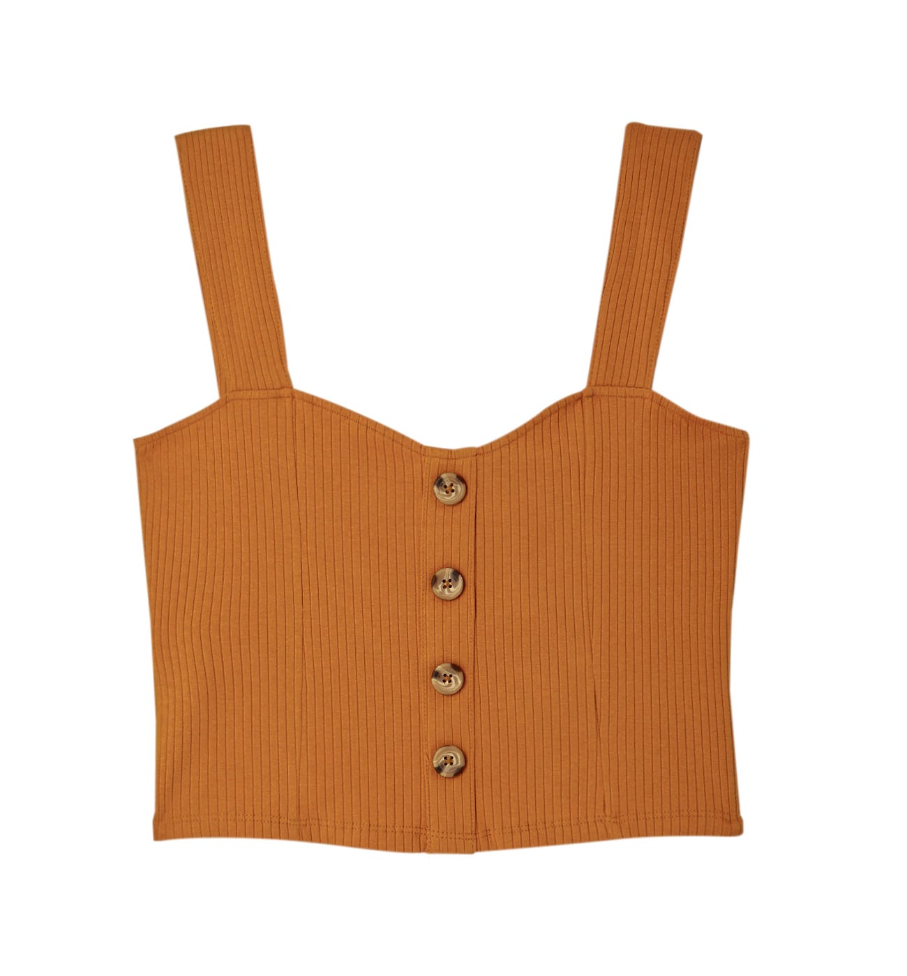Ribbed jersey strappy top