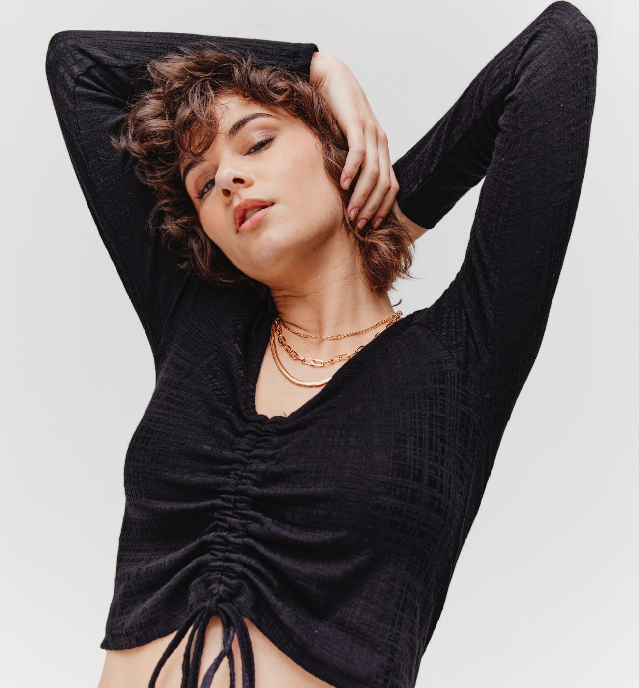 Top cropped goffrato