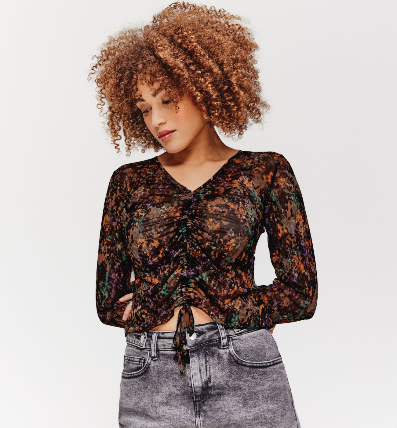 Netzshirt mit Printmotiv