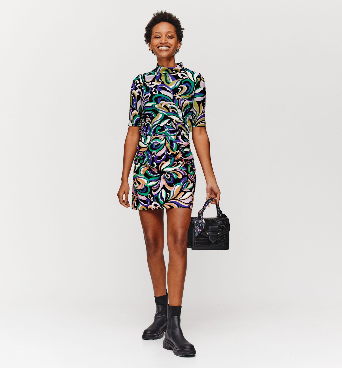 Raised neckline top