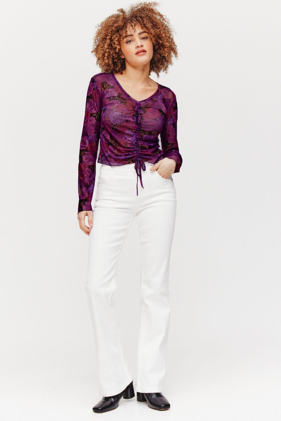 Patterned net top