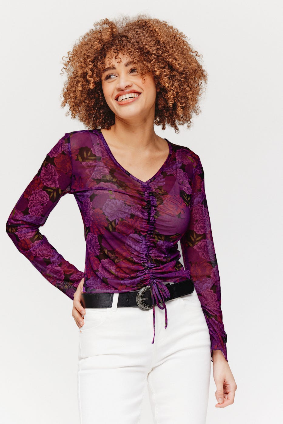 Patterned net top