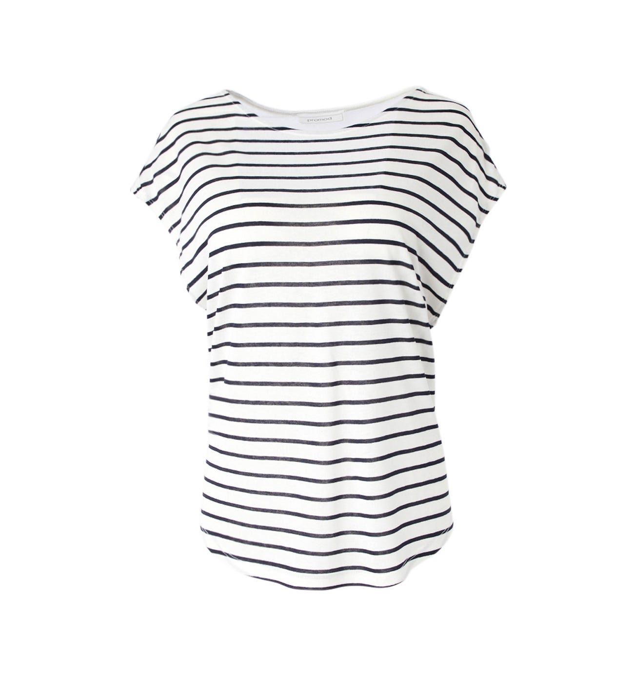 T-shirt a righe e pizzo
