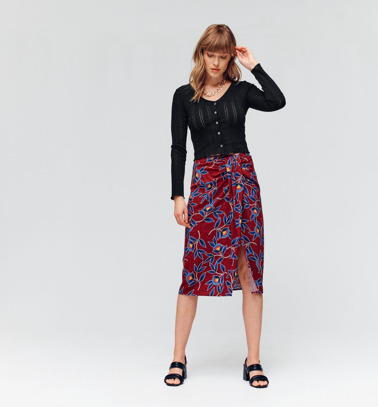 Openwork knit top