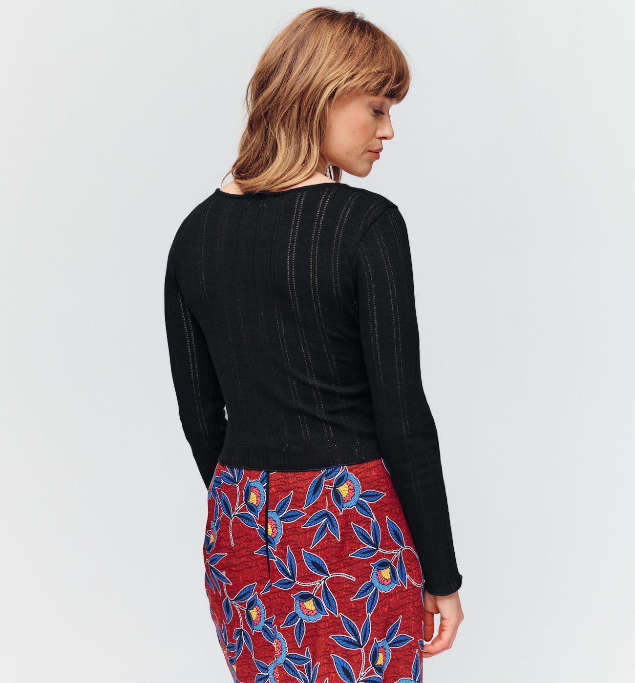 Openwork knit top