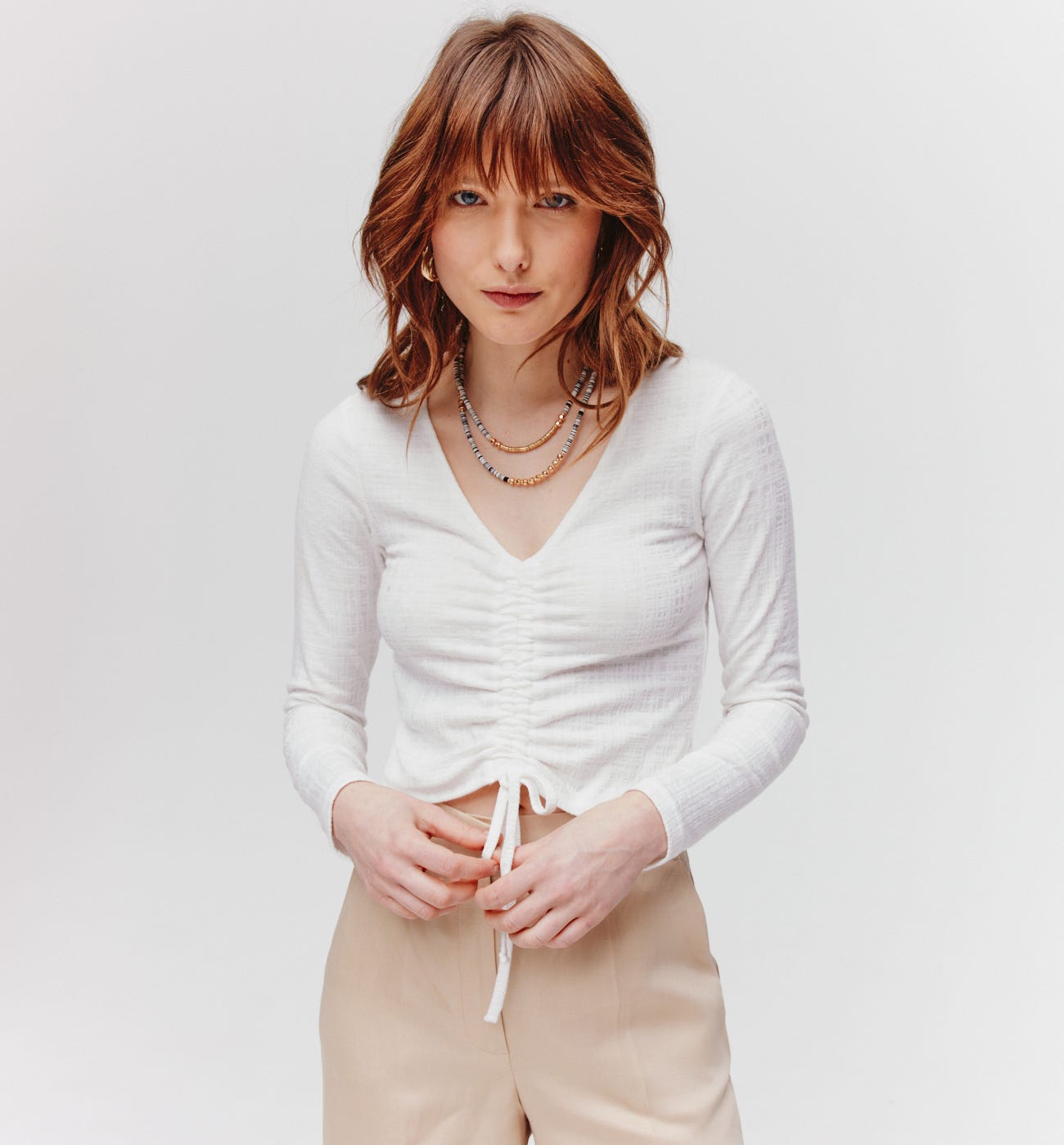 Top cropped goffrato