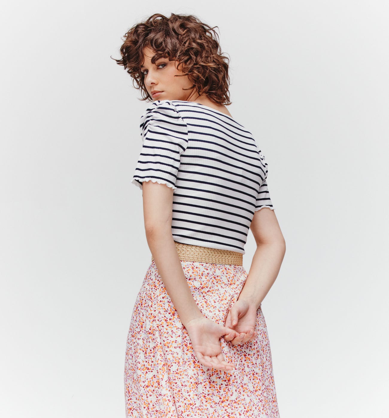 Ribbed jersey top