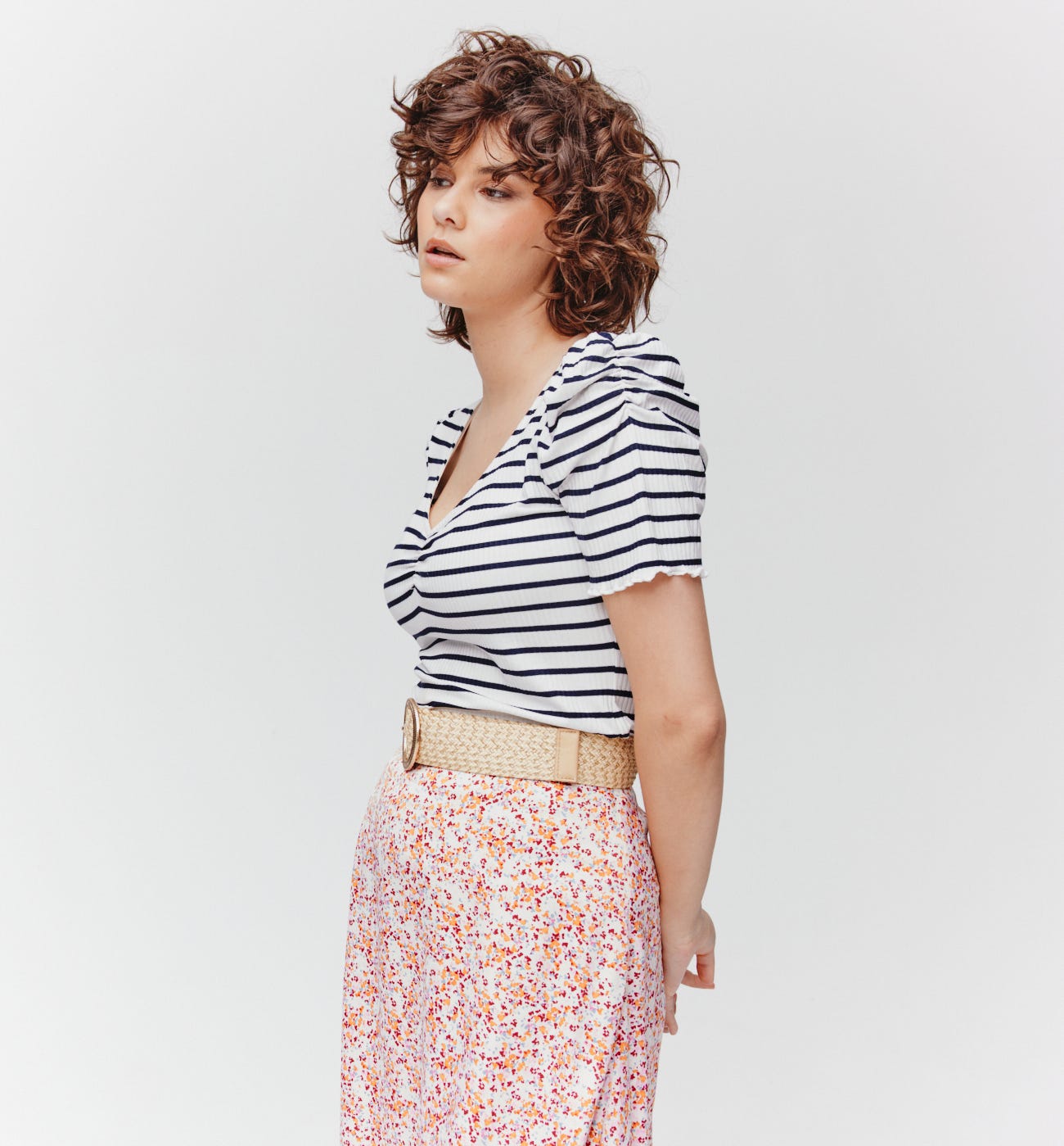 Ribbed jersey top