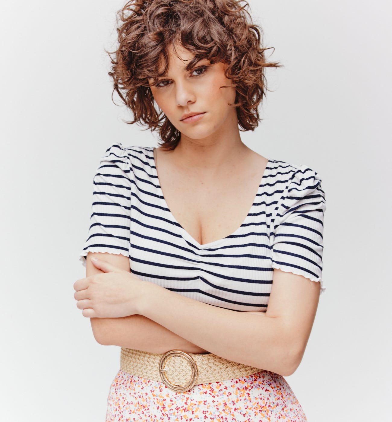 Ribbed jersey top