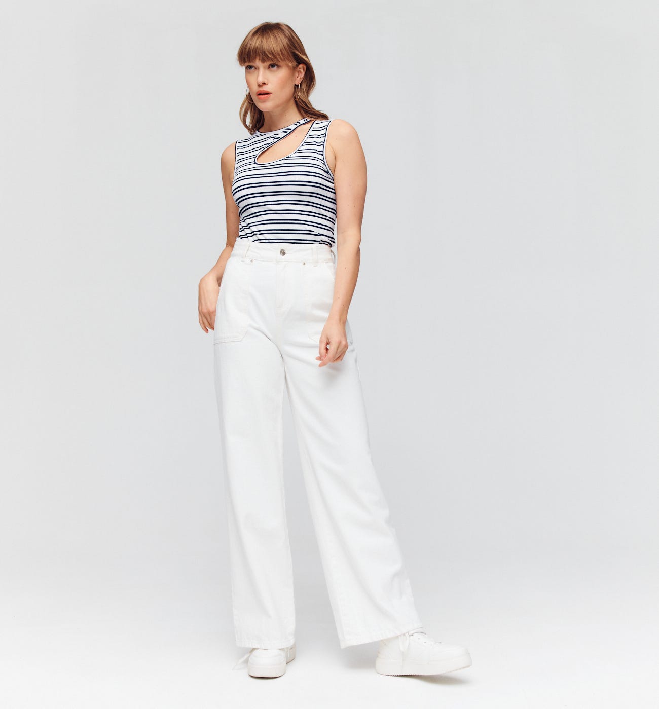 Rib jersey sleeveless top