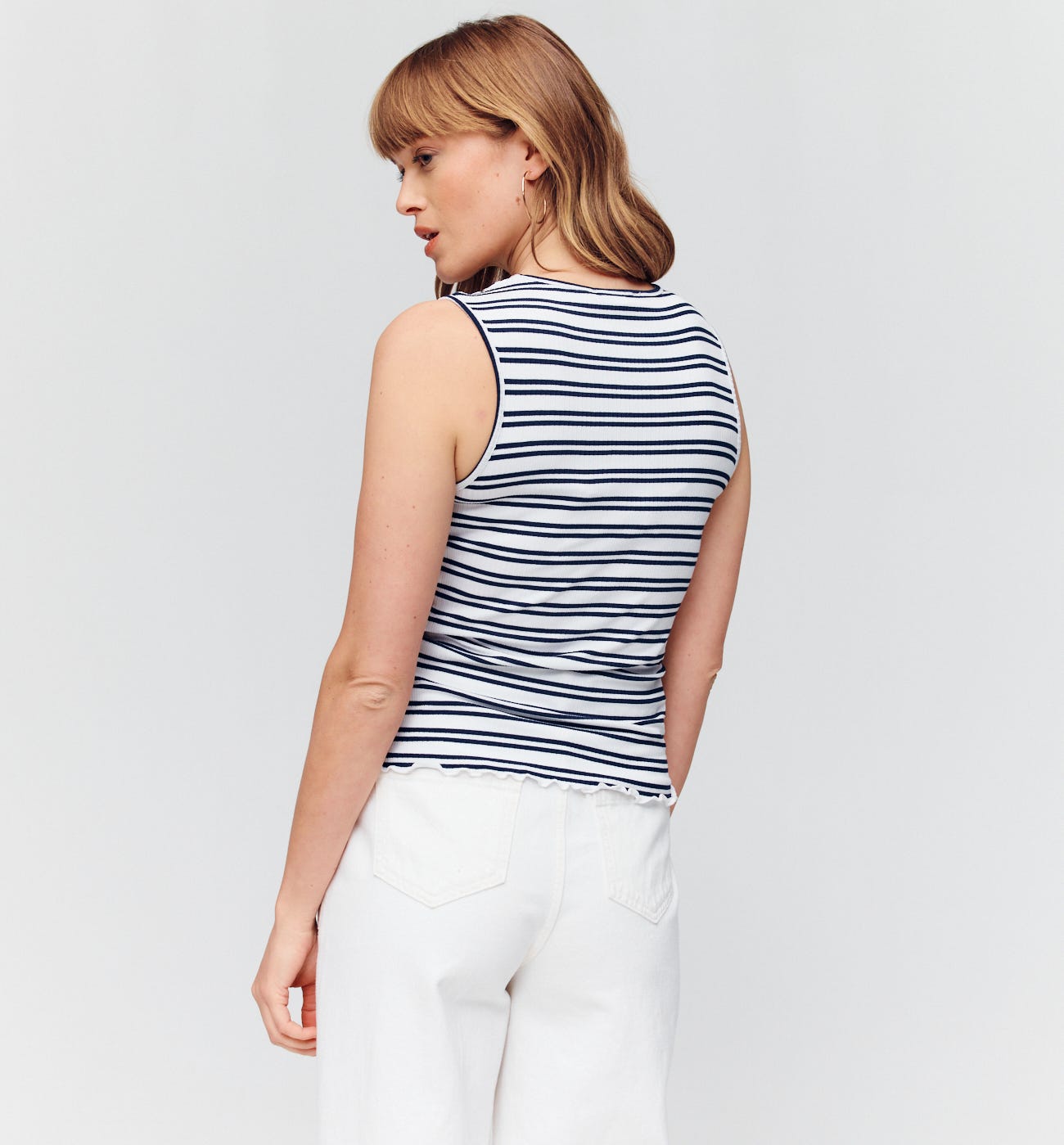 Rib jersey sleeveless top