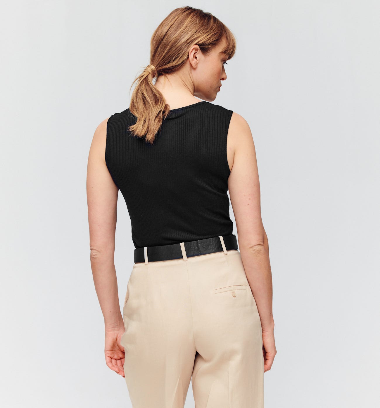 Rib jersey sleeveless top