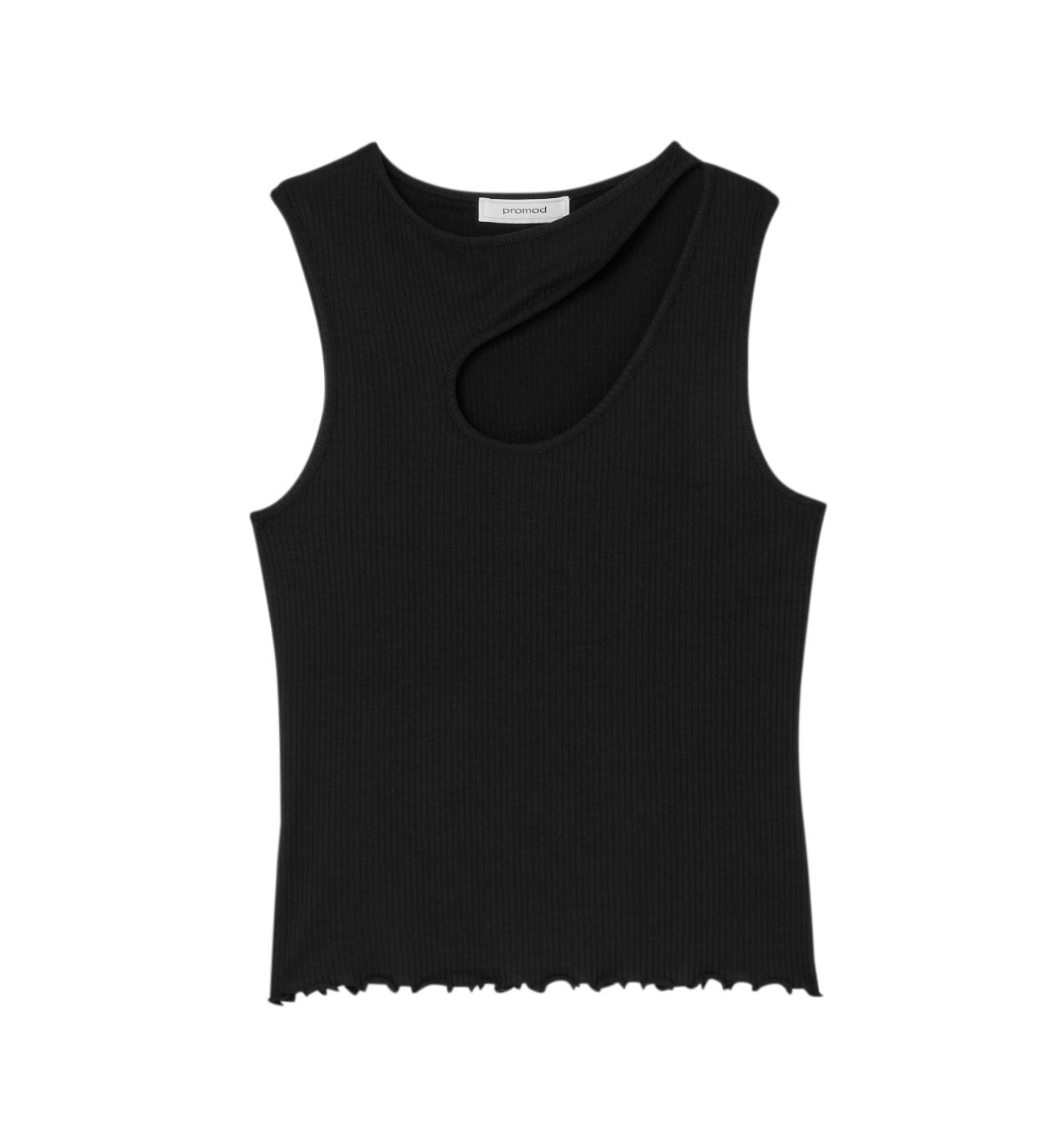 Rib jersey sleeveless top