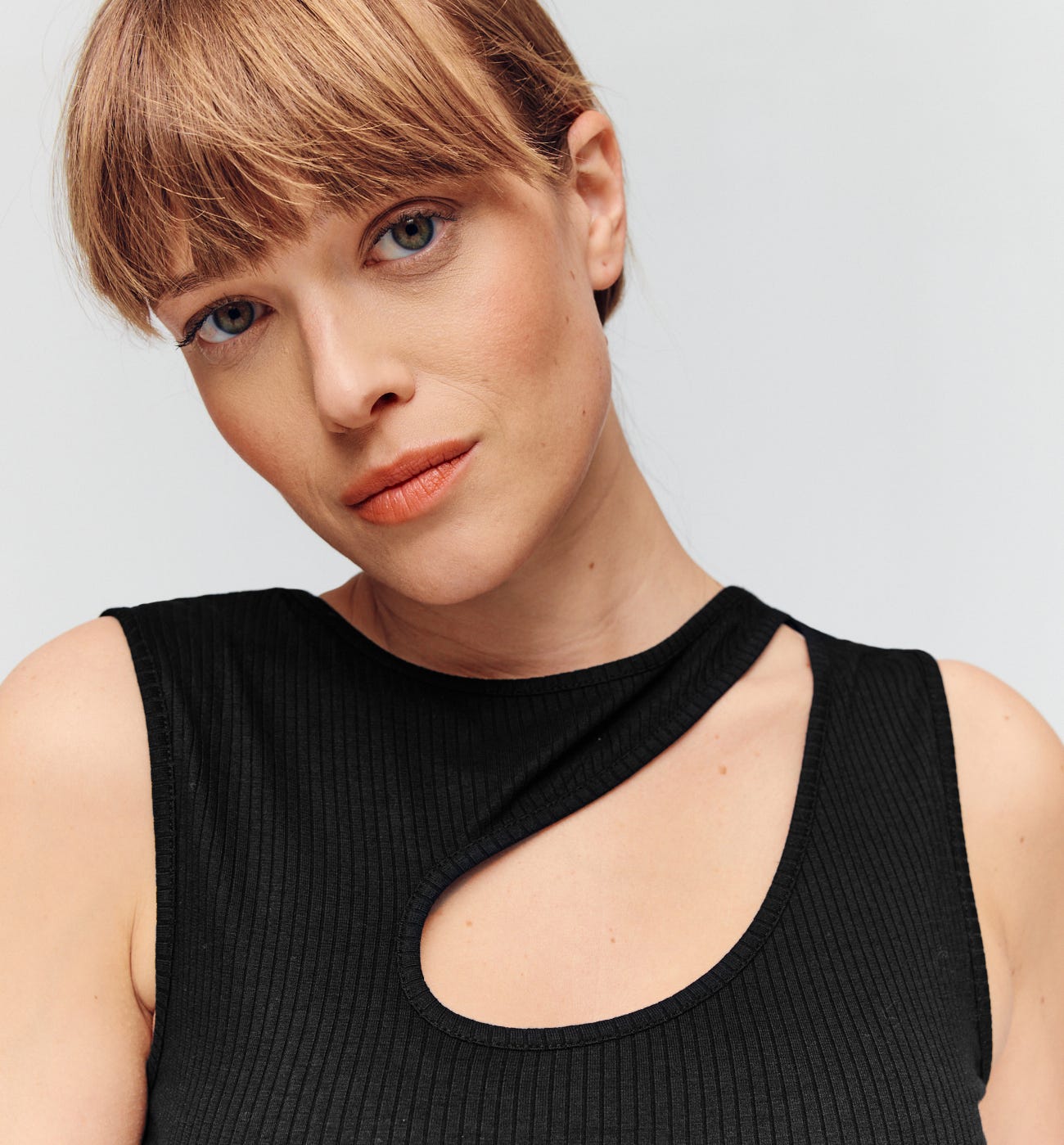Rib jersey sleeveless top