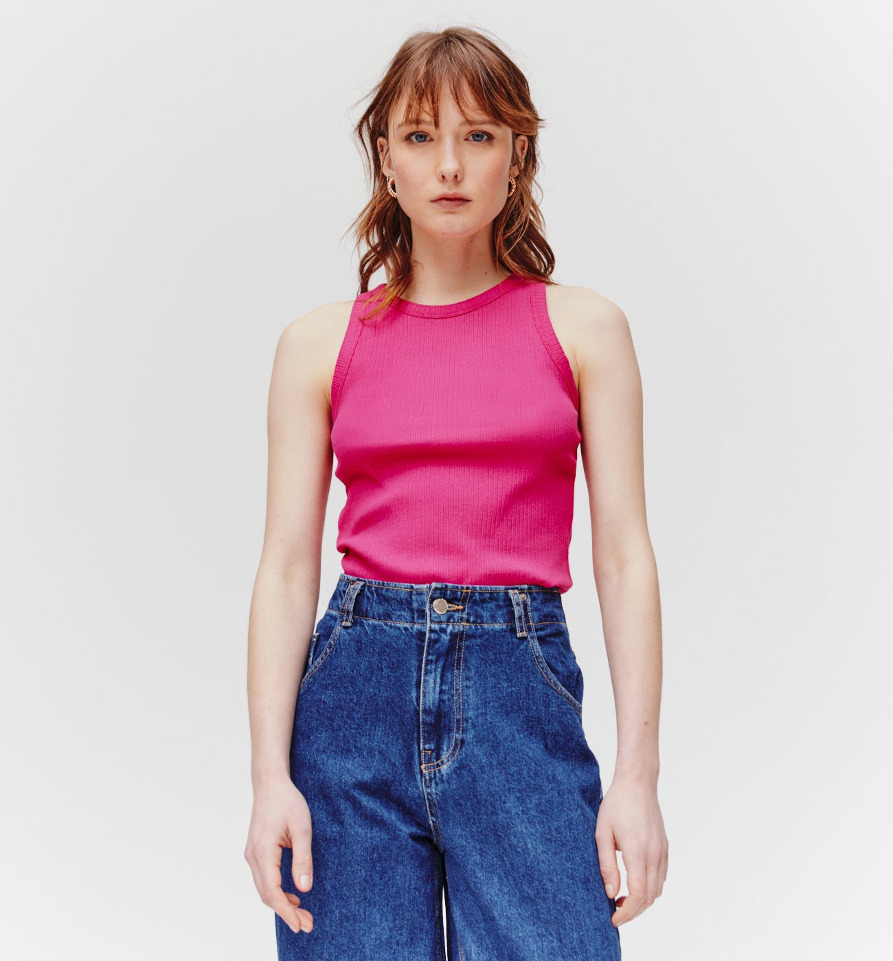 Rib sleevelss top