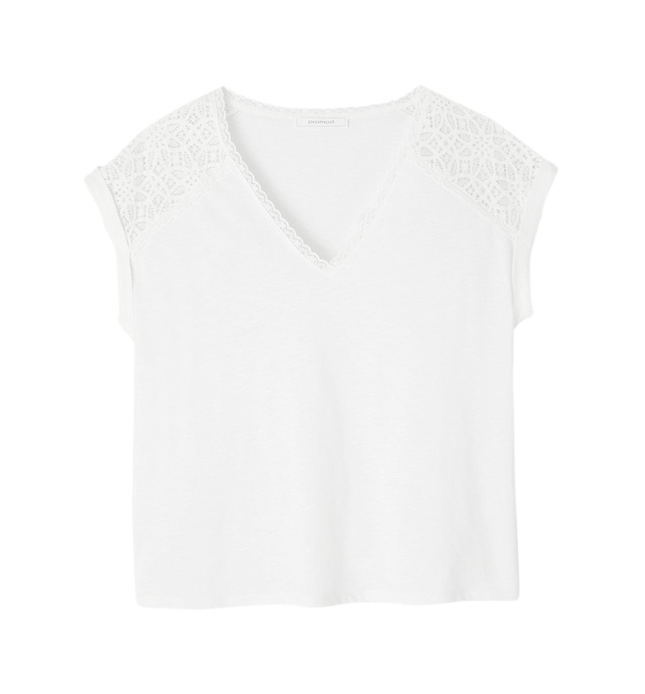 T-shirt détail dentelle