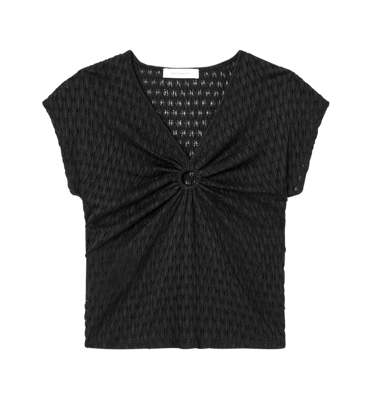 Top encaje escote anilla