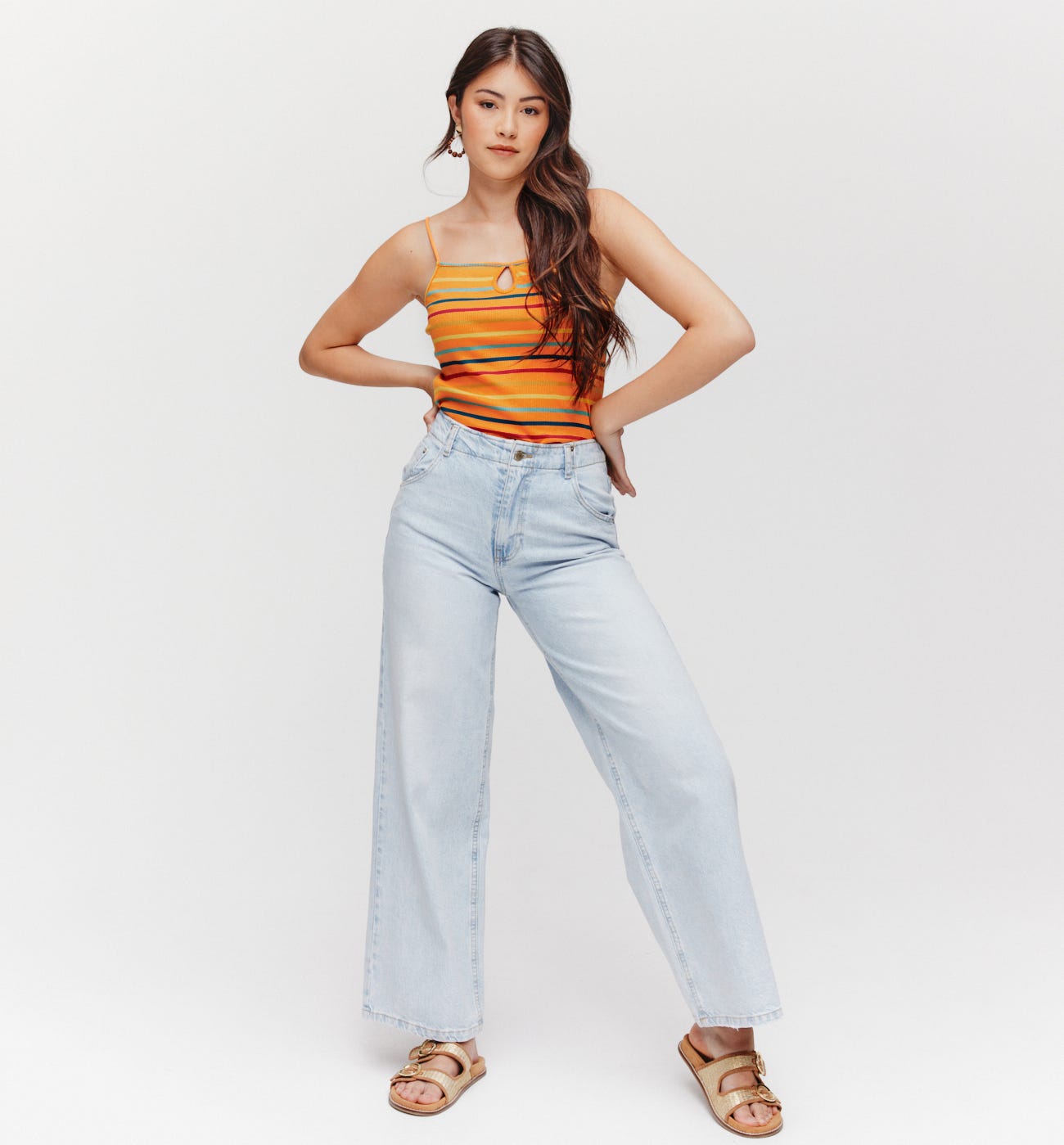 Top rayé en jersey Femme