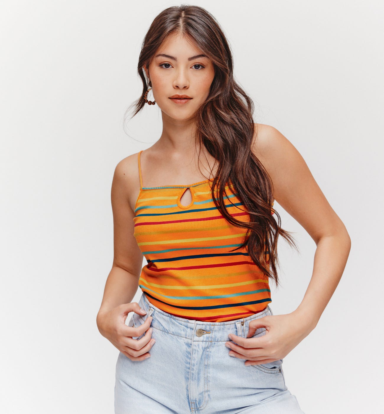 Striped jersey top