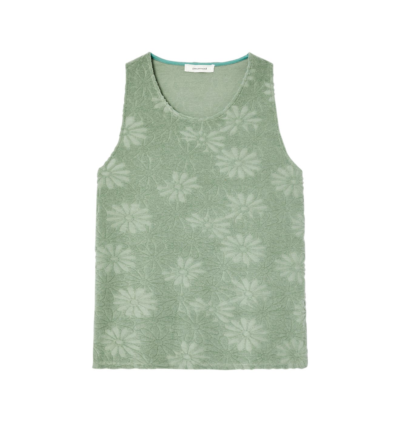 Towelling sleeveless top